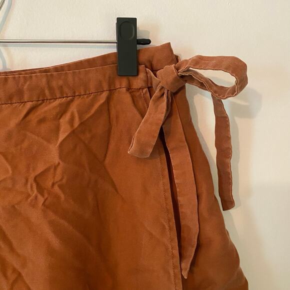 Toad & Co Women's size Small Brown Mini Wrap Skirt Tencel Lightweight Casual - Picture 3 of 9